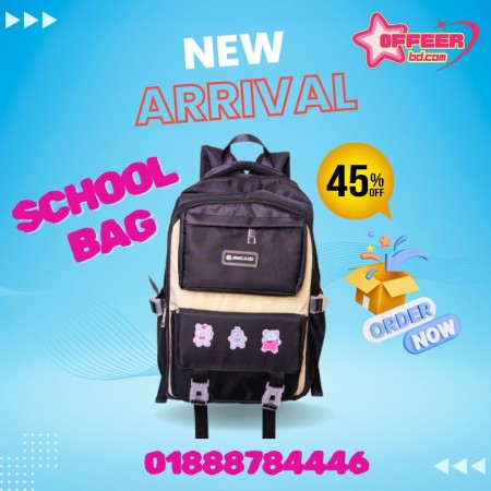 Waterproof Primary School Bag (black)