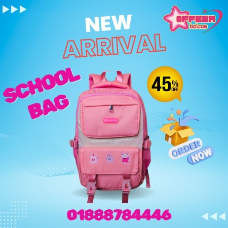 Waterproof Primary School Bag (Pink)