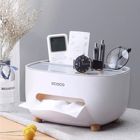 Multifunctional Desk Organizer With Tissue Box
